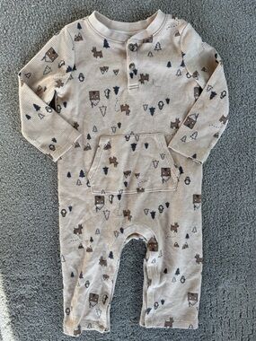 Baby Joe Fresh Cabin & Moose Waffle Knit One-Piece Romper - 18-24M